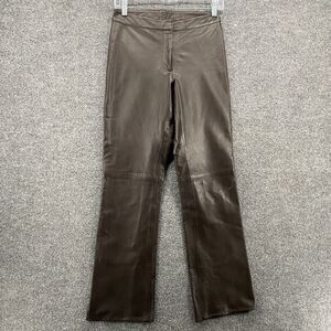Cache Leather Pants Womens 2 Brown High Rise Bootcut Farm Ranch Western Casual